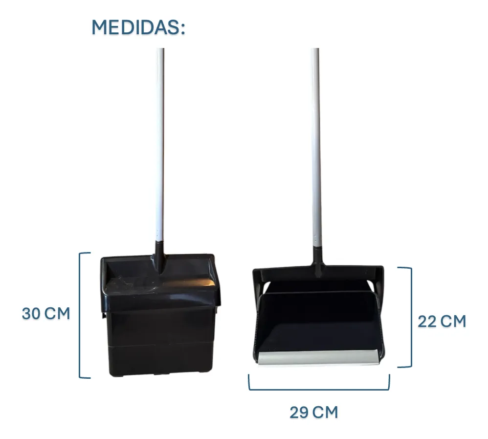 RECOGEDOR PLASTICO CON TAPA LOBBY NEGRO - Imagen 3