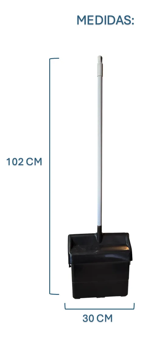 RECOGEDOR PLASTICO CON TAPA LOBBY NEGRO - Imagen 4